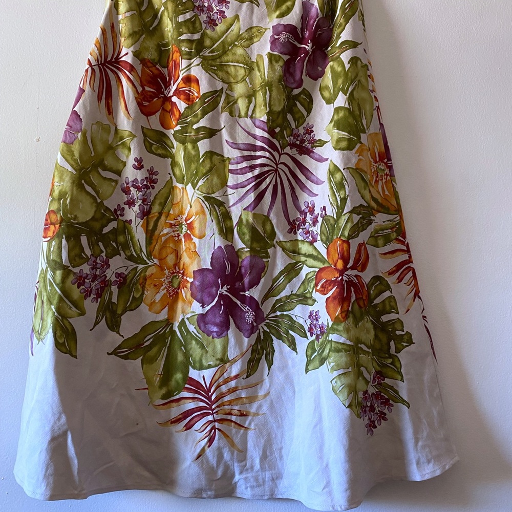 Talbot, 6- Beige skirt with green leaf/floral
